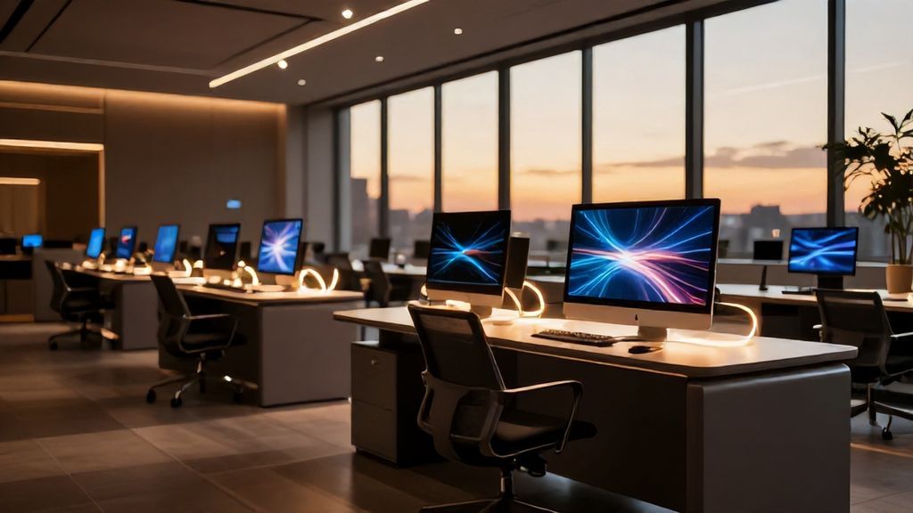 Profesional trabajando con tecnología de automatización